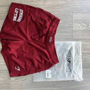 Gymshark Men's Burgundy Athletic Shorts